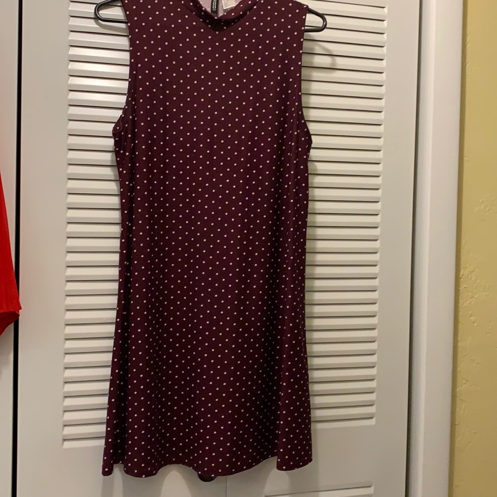 H and M Purple dress with white polka dots (sleeveless)